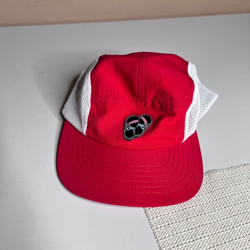Topo Designs x Chaco 5 Panel Mesh Camper Hat Red White Made in USA Cap